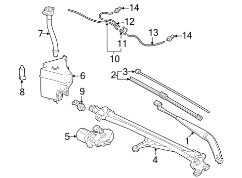 2023 Toyota Sequoia Link Assembly, Rear WIPER Diagram for 85170-0E030