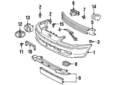 1996 Toyota Paseo Bolt, w/Washer Diagram for 90119-08781