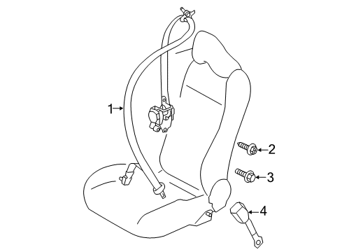 2015 Scion FR-S Belt Assembly F Out ULH Diagram for SU003-01873