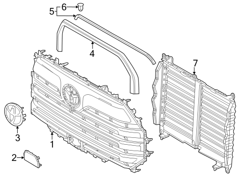 2024 Toyota Tundra Grille & Components Diagram