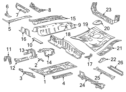 2023 Toyota Corolla Access Cover, Rear Diagram for 58325-12180