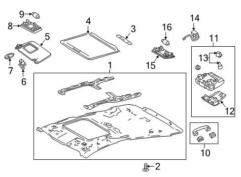 2021 Toyota Prius AWD-e LAMP SUB-ASSY, MAP Diagram for 81208-47320-E0