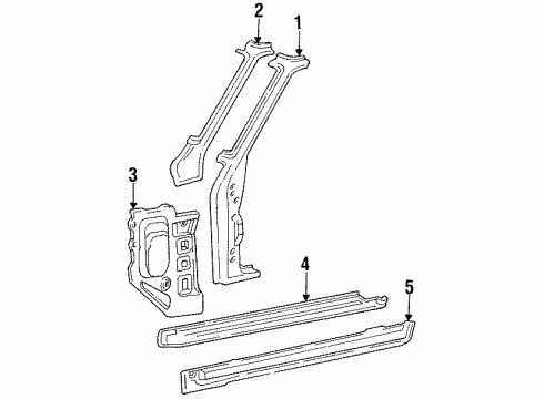 1985 Toyota Land Cruiser Panel Sub-Assy, Cowl Side, RH Diagram for 61101-90A04