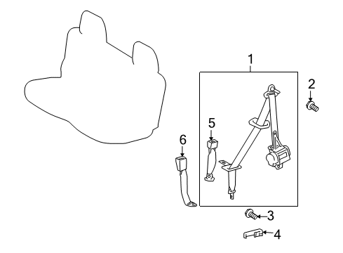 2013 Toyota Highlander Third Row Seat Belts Diagram 1 - Thumbnail