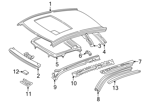 2002 Toyota Solara Roof & Components Diagram 1 - Thumbnail