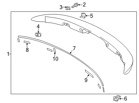 2018 Toyota Yaris Spoiler Sub-Assembly, Rear Diagram for 76085-0D903