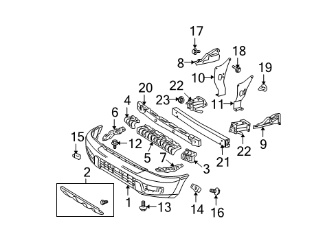 2005 Toyota 4Runner Panel, Front Valance Diagram for 53901-35150-B1