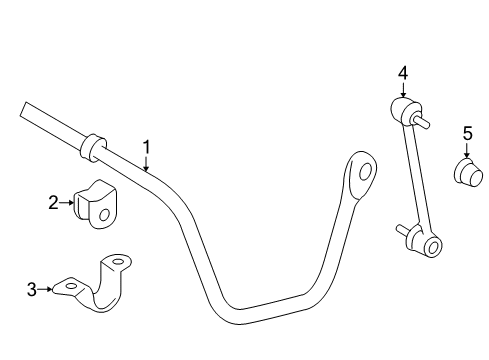 2011 Toyota Highlander Rear Suspension Components, Stabilizer Bar Diagram 1 - Thumbnail