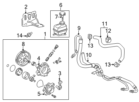 2003 Toyota Celica P/S Pump & Hoses, Steering Gear & Linkage Diagram