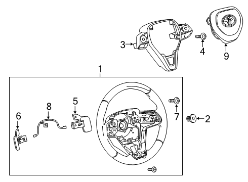 2020 Toyota Corolla Wheel Assy, Steering Diagram for 45100-0Z130-C0