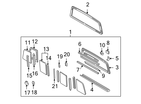 2002 Toyota Tacoma Back Glass Diagram 2 - Thumbnail