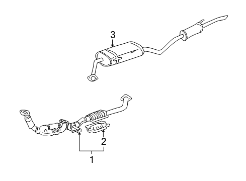 2003 Toyota Sienna Center Exhaust Pipe Assembly Diagram for 17420-0A180