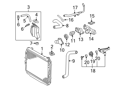 2004 Toyota Tundra Radiator & Components Diagram 2 - Thumbnail