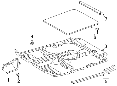 1997 Toyota RAV4 Side Cover, Center Passenger Side Diagram for 58533-42010-B0