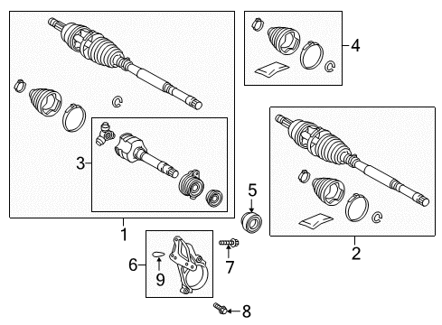 2021 Toyota C-HR Front Drive Shaft Assembly Diagram for 43420-10310