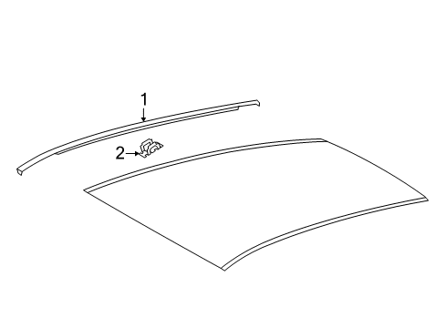 2012 Scion iQ Exterior Trim - Roof Diagram