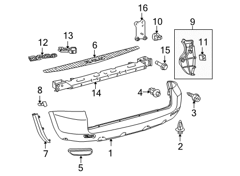 2011 Toyota RAV4 Rear Bumper Diagram