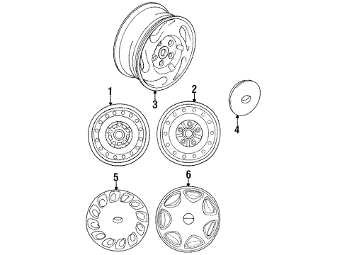 1993 Toyota Previa Wheels, Covers & Trim Diagram