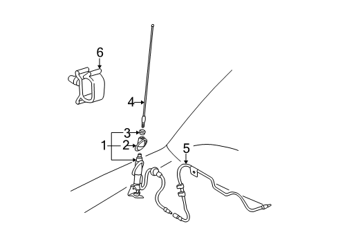 2005 Toyota RAV4 Ornament, Antenna Diagram for 86392-42010