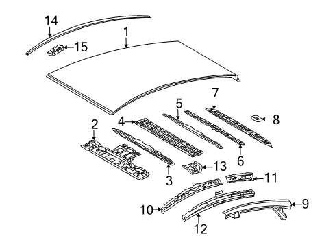 2011 Toyota Prius Roof & Components, Exterior Trim Diagram 2 - Thumbnail