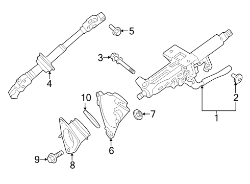 2024 Toyota Grand Highlander Steering Column Assembly Diagram