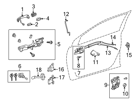 2014 Toyota Corolla Cover, Front Door Outside Diagram for 69217-02310-E0