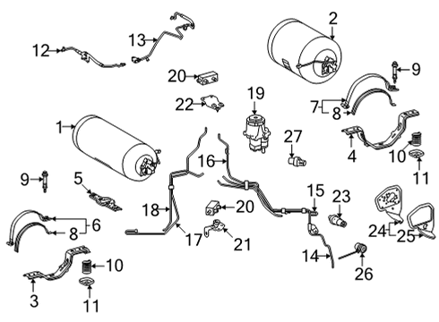 2017 Toyota Mirai Bracket, Hydrogen Tank Tube Joint Inlet Diagram for 77BB1-62010