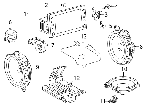 2020 Toyota Corolla Speaker Assembly, W/GRIL Diagram for 86150-02090