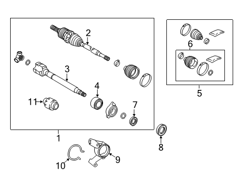 2019 Toyota RAV4 Drive Axles - Front Diagram 1 - Thumbnail