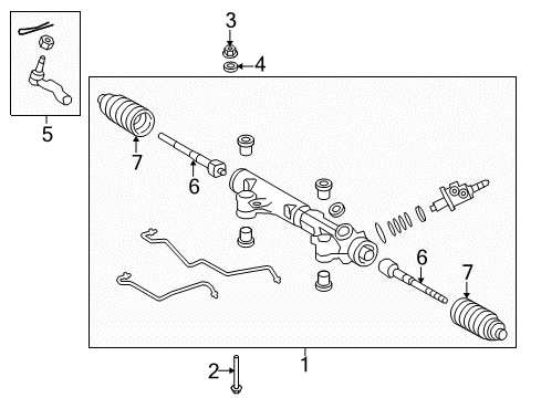 2018 Toyota Tundra Power Steering Gear Assembly(For Rack & Pinion) Diagram for 44250-0C131