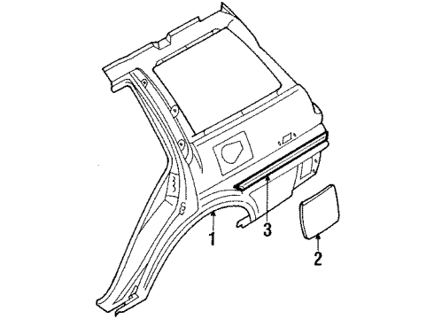 1988 Toyota Corolla Outer Components - Quarter Panel Diagram 2 - Thumbnail