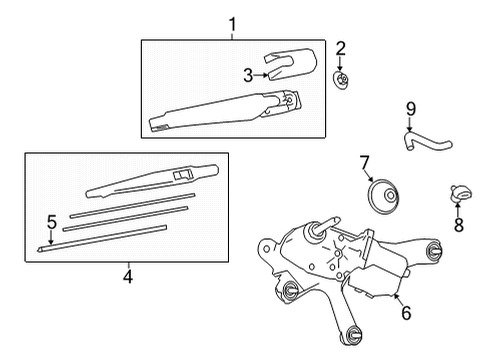 2021 Toyota Venza Wiper & Washer Components Diagram 1 - Thumbnail