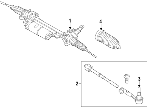 2020 Toyota GR Supra Power Steering Gear Assembly Diagram for 44250-WAA06