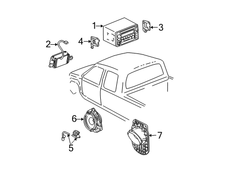 2002 Toyota Tundra Speaker Assembly, Front Diagram for 86160-0C030