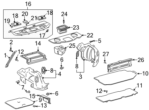 2003 Toyota Prius Plate, Rear Floor Finish Diagram for 58387-47010-B0