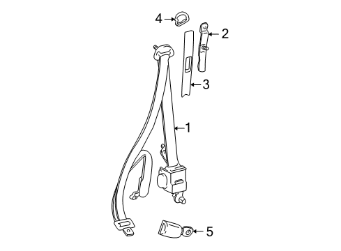 2002 Toyota RAV4 Cover, Shoulder Belt Diagram for 73135-30030-B3