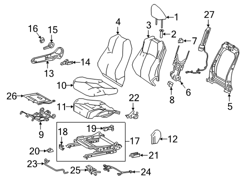 2021 Toyota Corolla Passenger Seat Components Diagram