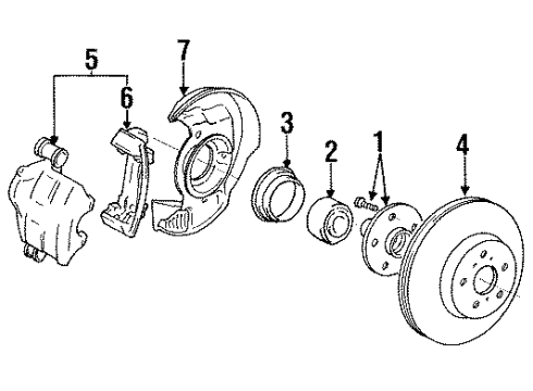 1990 Toyota Celica Front Disc Diagram for 43512-20330