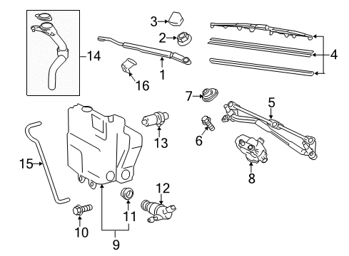 2015 Scion iQ Wiper & Washer Components Diagram 2 - Thumbnail