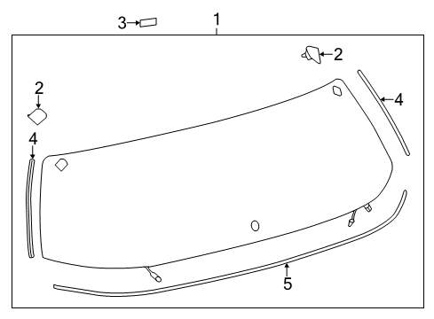 2015 Toyota RAV4 Glass Sub-Assembly, Back Diagram for 68105-0R050