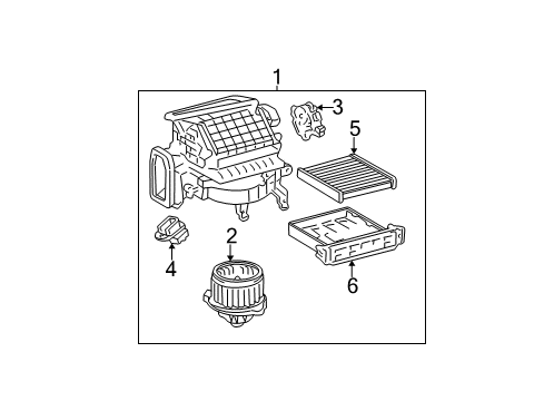 2002 Toyota Camry Motor Sub-Assy, Blower W/Fan Diagram for 87103-06021