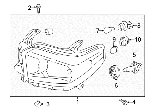 2021 Toyota Tundra Headlamp Components Diagram