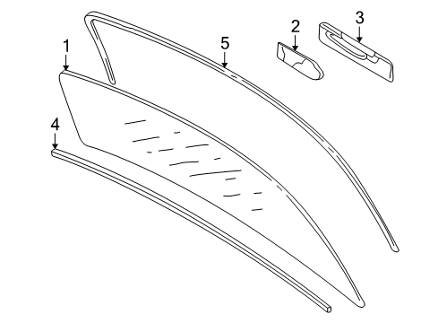 2005 Toyota Corolla Back Glass - Glass & Hardware Diagram