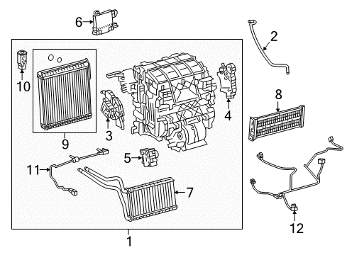 2022 Toyota Prius AWD-e Heater Core & Control Valve Diagram