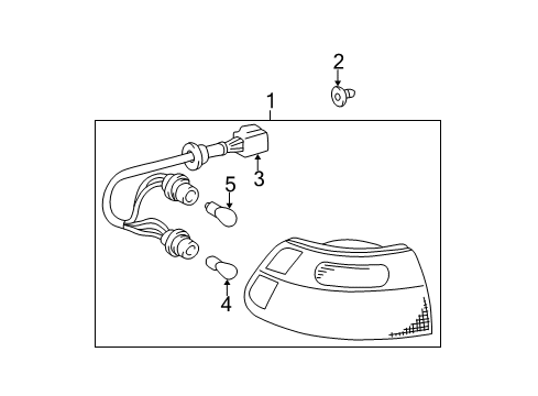 2000 Toyota Sienna Combination Lamp Assy, Passenger Side Diagram for 81550-08010