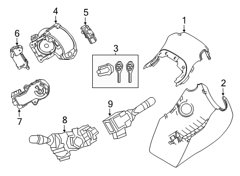 2019 Toyota C-HR Cover, Steering COLU Diagram for 45286-F4010-C2