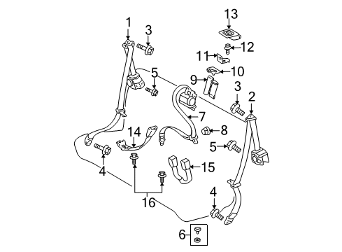 2007 Scion tC Bolt, Flange Diagram for 90105-A0088