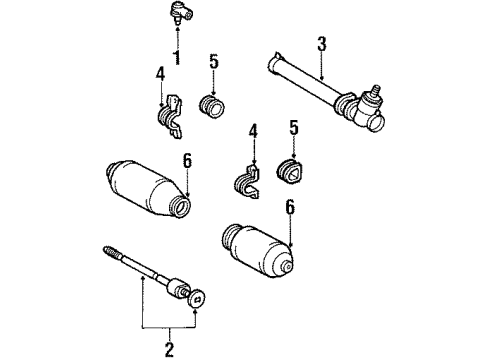 1988 Toyota Tercel Steering Column & Wheel, Steering Gear & Linkage Diagram 4 - Thumbnail