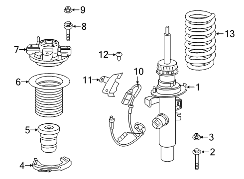 2022 Toyota GR Supra Struts & Components - Front Diagram