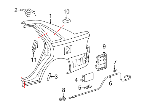 2002 Toyota Avalon Trunk, Body Diagram 1 - Thumbnail